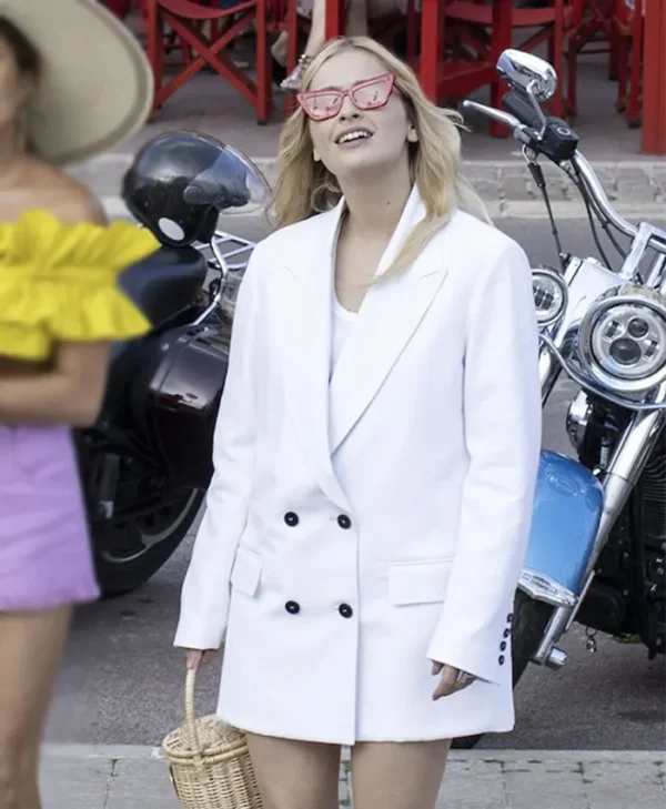 Emily In Paris Camille White Cotton Coat
