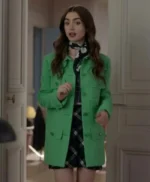 Emily In Paris Emily Cooper Green Multi Pocket Coat