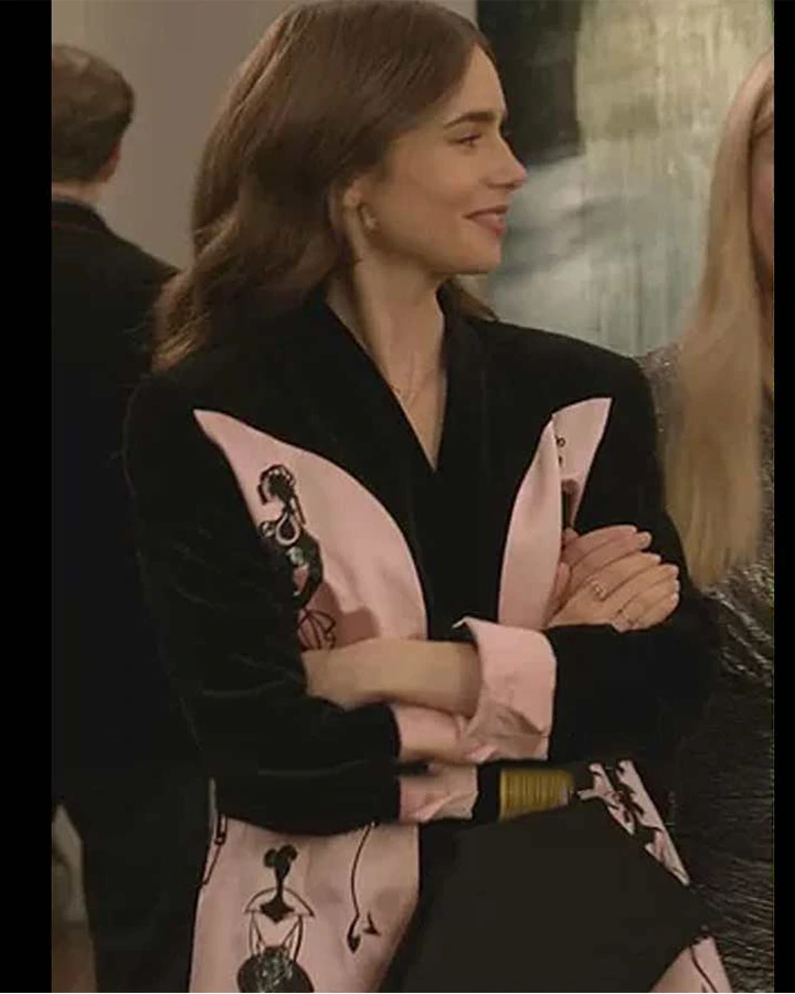 Emily In Paris Emily Cooper Satin Blazer Emily In Paris Emily Cooper Satin Blazer