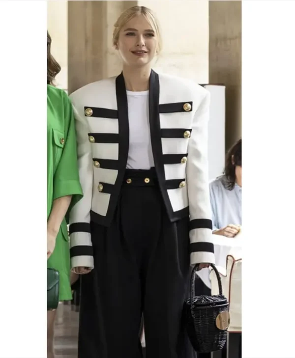 Emily In Paris S02 Camille Military White Jacket