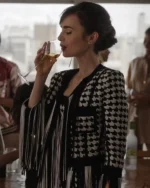 Emily In Paris S03 Lily Collins Houndstooth Jacket
