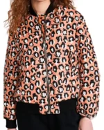 Emily In Paris S03 Lily Collins Lady Leopard Bomber Jacket