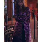 Emily In Paris S03 Lily Collins Pink Printed Coat