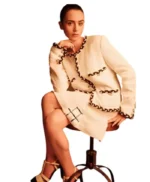 Emily In Paris S03 Lily Collins White Wool Coat