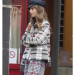Emily In Paris S03 Lily Collins Wool Check Jacket