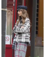 Emily In Paris S03 Lily Collins Wool Check Jacket