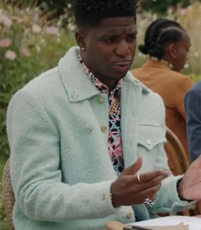 Emily In Paris S03 Samuel Arnold Blue Sherpa Jacket