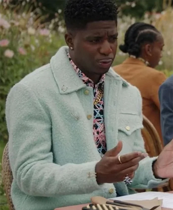 Emily In Paris S03 Samuel Arnold Blue Sherpa Jacket Emily In Paris S03 Samuel Arnold Blue Sherpa Jacket