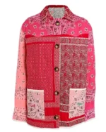 Emily In Paris S04 Julien Red Patchwork Printed Jacket