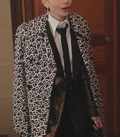 Emily In Paris S04 Lily Collins Geometric Coat