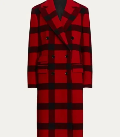 Emily In Paris S04 Lily Collins Plaid Wool Twill Coat
