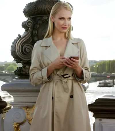 Emily in Paris Camille White Trench Coat