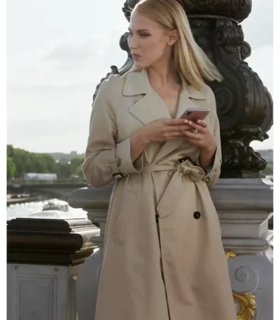 Emily in Paris Camille White Trench Coat