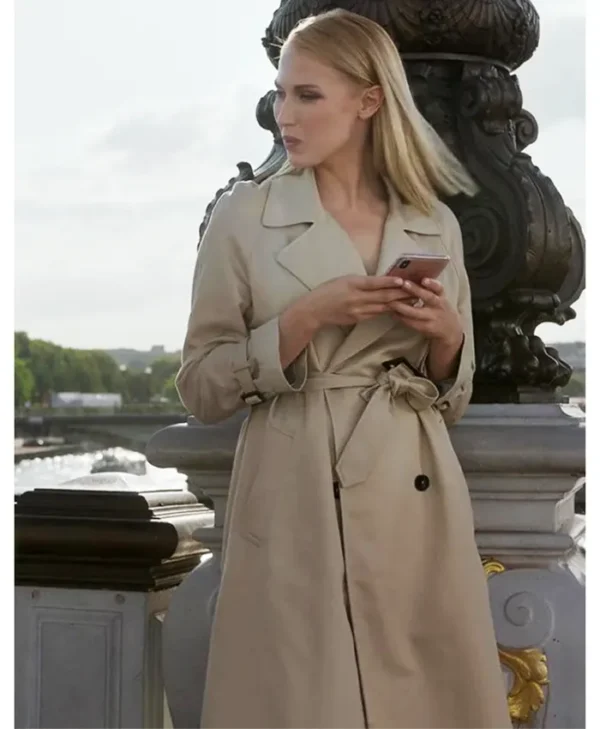 Emily in Paris Camille White Trench Coat