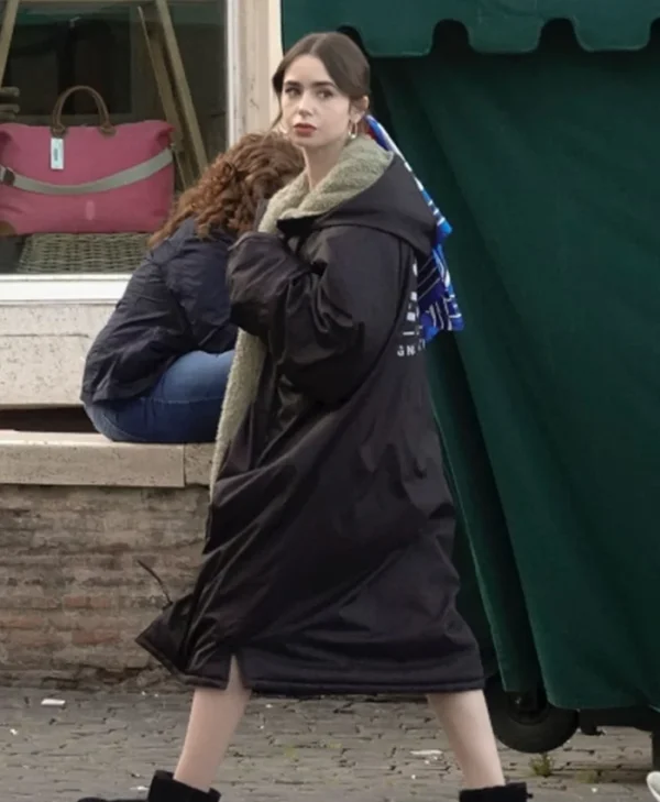Emily in Paris Emily Cooper Black Trench Coat