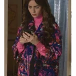 Emily in Paris Lily Collins Floral Coat