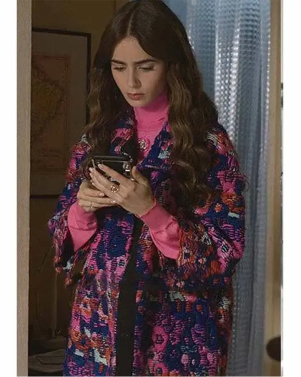 Emily in Paris Lily Collins Floral Coat