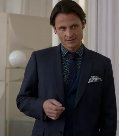 Emily in Paris Mathieu Cadault Suiting Blue Blazer