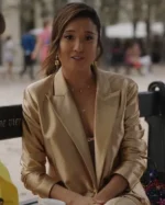 Mindy Chen Emily in Paris S03 Gold Metallic Blazer