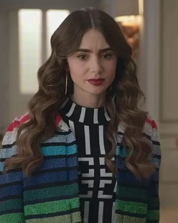 Emily in Paris Rainbow Jacket Emily in Paris Rainbow Jacket