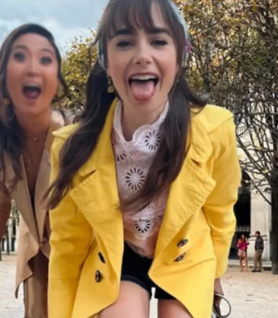 Emily in Paris S03 Emily Cooper Yellow Coat
