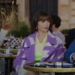 Emily in Paris S03 Emily Purple Wool Trench Coat