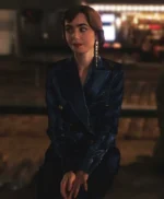 Emily in Paris S03 Lily Collins Blue Coat