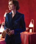 Emily in Paris S03 Lily Collins Blue Coat