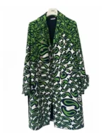 Emily in Paris S03 Lily Collins Green Printed Coat