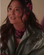 Emily in Paris S04 Ashley Park Embellished Satin Bomber Jacket