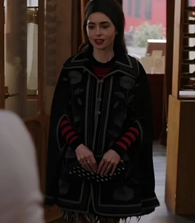 Emily in Paris S04 Floral Cape Coat