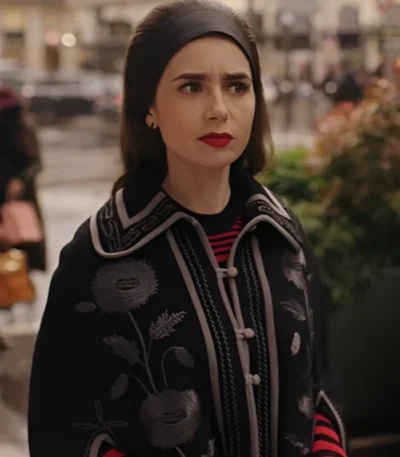 Emily in Paris S04 Floral Cape Coat