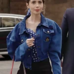 Emily in Paris S04 Lily Collins Denim Cropped Jacket