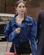 Emily in Paris S04 Lily Collins Denim Cropped Jacket