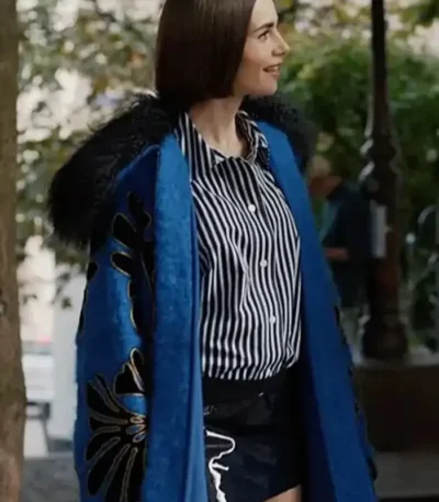 Emily in Paris S05 Emily Cooper Floral Embroidered Coat