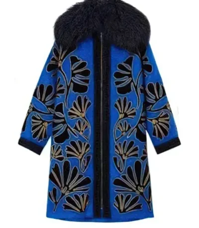 Emily in Paris S05 Emily Cooper Floral Embroidered Coat