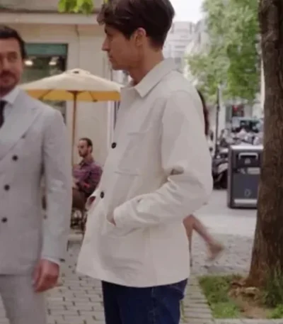 Emily in Paris S3 Gabriel All White Jacket