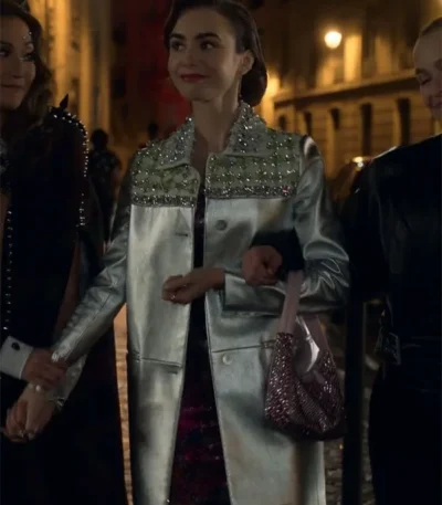 Emily in Paris Silver Coat