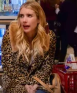 Emma Roberts Holidate Sloane Leopard Coat