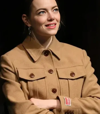 Emma Stone Poor Things 2023 Brown Wool Jacket
