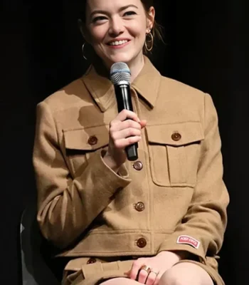 Emma Stone Poor Things 2023 Brown Wool Jacket
