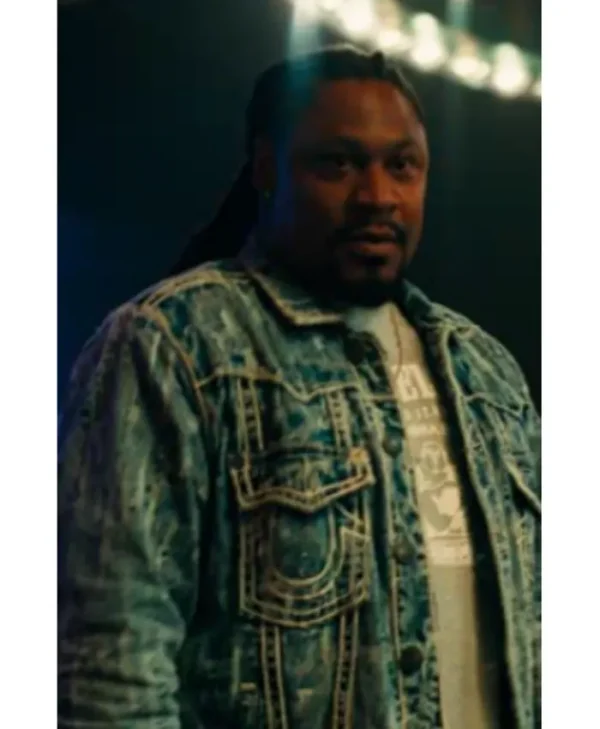 Euphoria Marshawn Lynch Distressed Denim Jacket