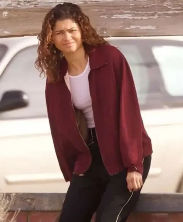 Euphoria Zendaya Maroon Jacket