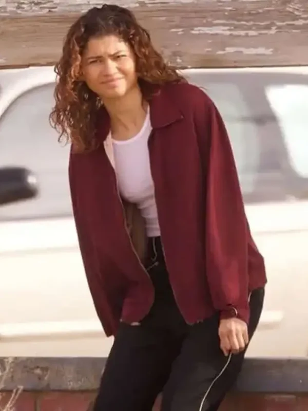 Euphoria Zendaya Maroon Jacket