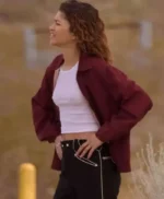 Euphoria Zendaya Maroon Jacket