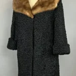 Evelyn Persian Lamb Black Coat with Mink Collar