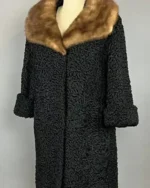 Evelyn Persian Lamb Black Coat with Mink Collar