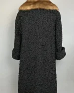 Evelyn Persian Lamb Black Coat with Mink Collar