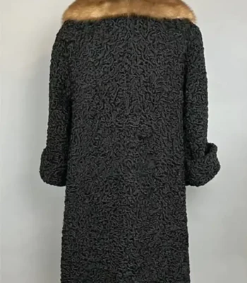 Evelyn Persian Lamb Black Coat with Mink Collar