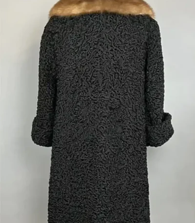 Evelyn Persian Lamb Black Coat with Mink Collar